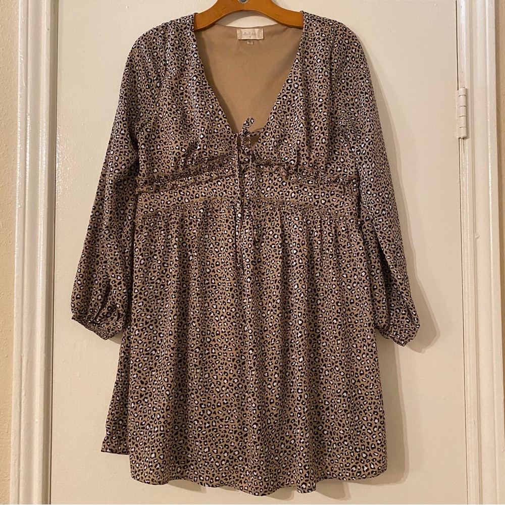 Altar’d State leopard print babydolll dress size M - Picture 2 of 5